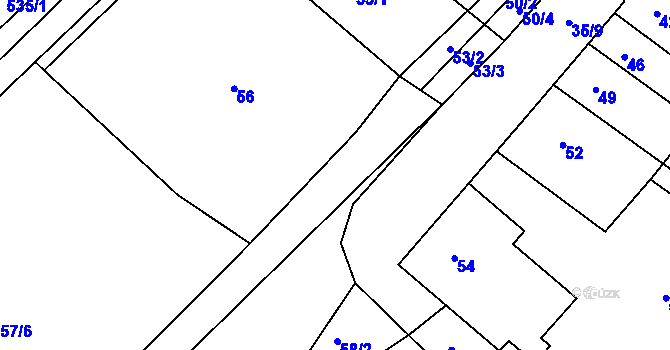 Parcela st. 57/1 v KÚ Ledce u Židlochovic, Katastrální mapa