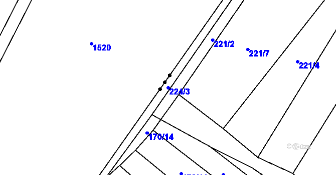 Parcela st. 224/3 v KÚ Ledce u Židlochovic, Katastrální mapa