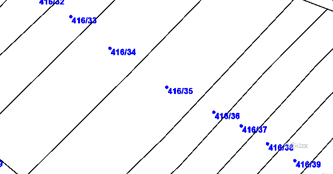 Parcela st. 416/35 v KÚ Ledce u Židlochovic, Katastrální mapa