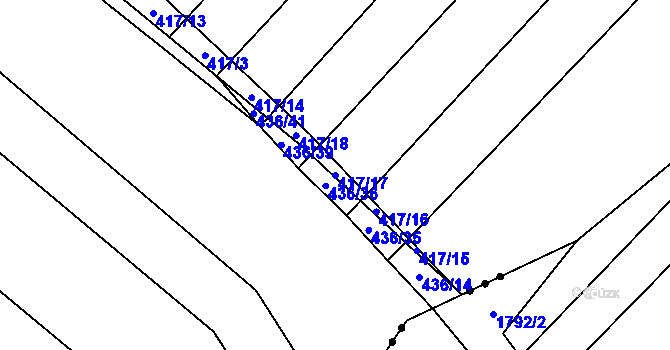 Parcela st. 417/17 v KÚ Ledce u Židlochovic, Katastrální mapa