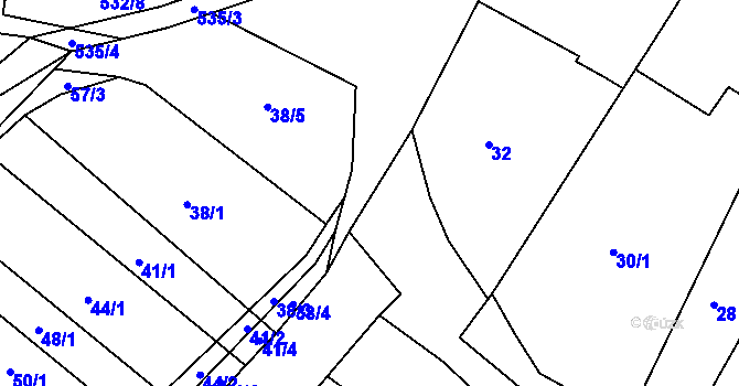 Parcela st. 35/5 v KÚ Ledce u Židlochovic, Katastrální mapa