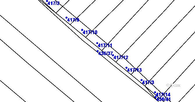 Parcela st. 436/37 v KÚ Ledce u Židlochovic, Katastrální mapa