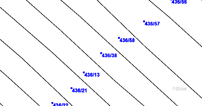 Parcela st. 436/38 v KÚ Ledce u Židlochovic, Katastrální mapa