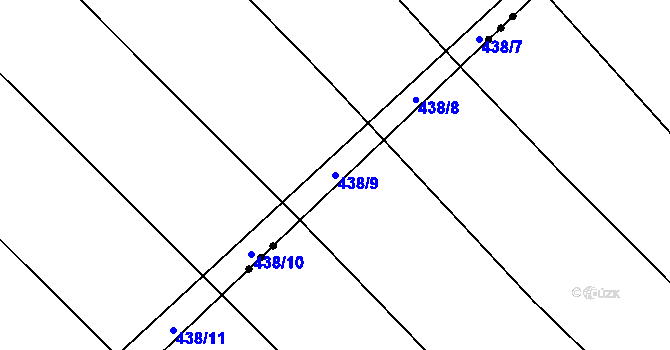 Parcela st. 438/9 v KÚ Ledce u Židlochovic, Katastrální mapa