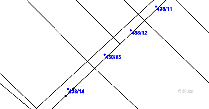 Parcela st. 438/13 v KÚ Ledce u Židlochovic, Katastrální mapa