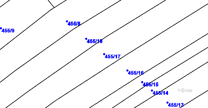 Parcela st. 455/17 v KÚ Ledce u Židlochovic, Katastrální mapa