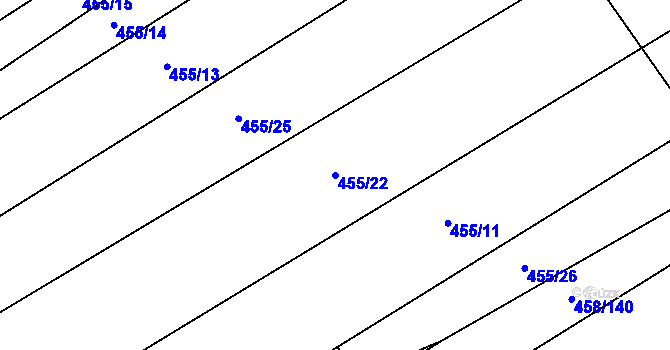 Parcela st. 455/22 v KÚ Ledce u Židlochovic, Katastrální mapa