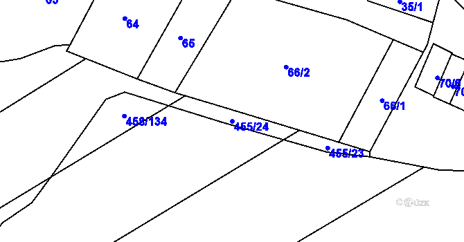 Parcela st. 455/24 v KÚ Ledce u Židlochovic, Katastrální mapa