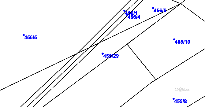 Parcela st. 455/29 v KÚ Ledce u Židlochovic, Katastrální mapa