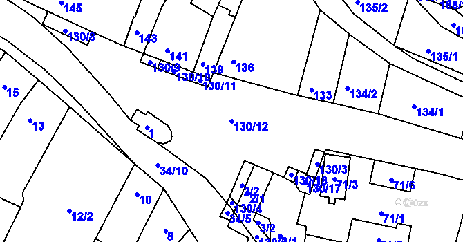 Parcela st. 130/12 v KÚ Ledce u Židlochovic, Katastrální mapa