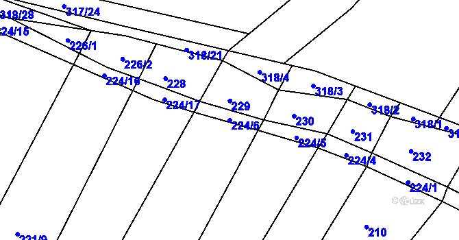 Parcela st. 224/6 v KÚ Ledce u Židlochovic, Katastrální mapa