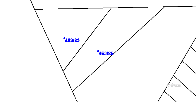 Parcela st. 463/85 v KÚ Ledce u Židlochovic, Katastrální mapa