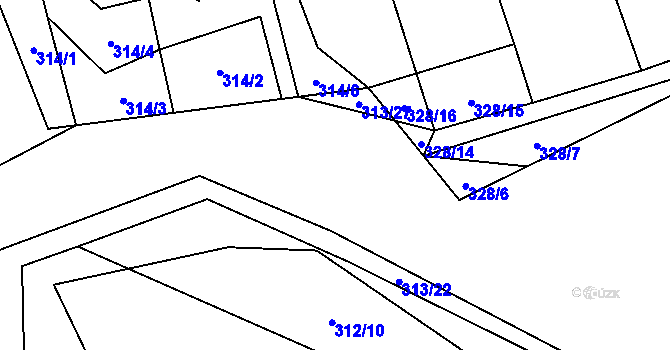 Parcela st. 313/26 v KÚ Ledce u Židlochovic, Katastrální mapa