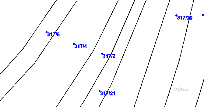 Parcela st. 317/2 v KÚ Ledce u Židlochovic, Katastrální mapa
