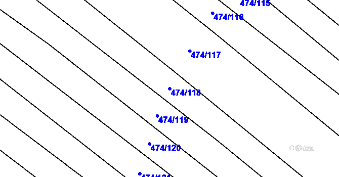 Parcela st. 474/118 v KÚ Ledce u Židlochovic, Katastrální mapa