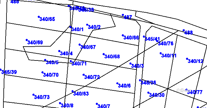 Parcela st. 340/68 v KÚ Ledce u Židlochovic, Katastrální mapa
