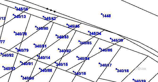 Parcela st. 340/85 v KÚ Ledce u Židlochovic, Katastrální mapa