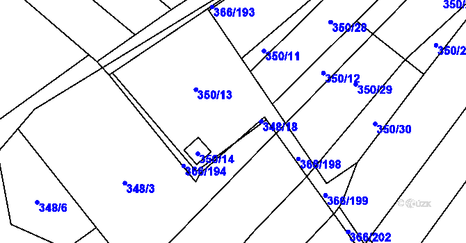 Parcela st. 350/31 v KÚ Ledce u Židlochovic, Katastrální mapa