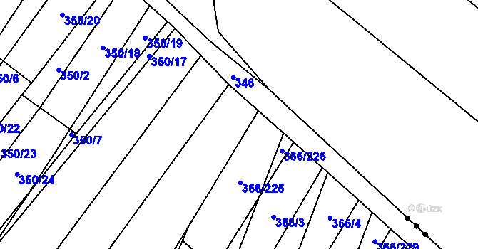 Parcela st. 366/224 v KÚ Ledce u Židlochovic, Katastrální mapa