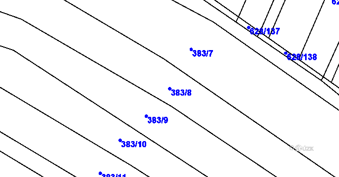Parcela st. 383/8 v KÚ Ledce u Židlochovic, Katastrální mapa