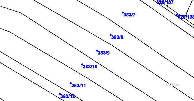 Parcela st. 383/9 v KÚ Ledce u Židlochovic, Katastrální mapa