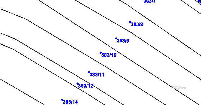Parcela st. 383/10 v KÚ Ledce u Židlochovic, Katastrální mapa