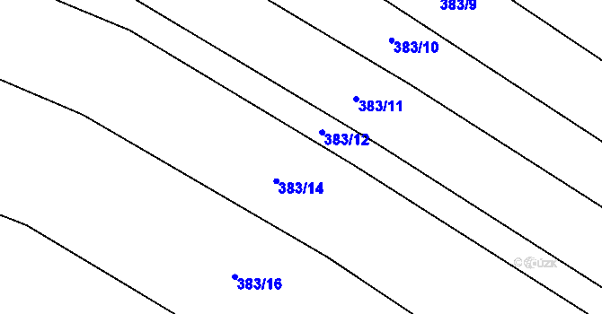 Parcela st. 383/13 v KÚ Ledce u Židlochovic, Katastrální mapa