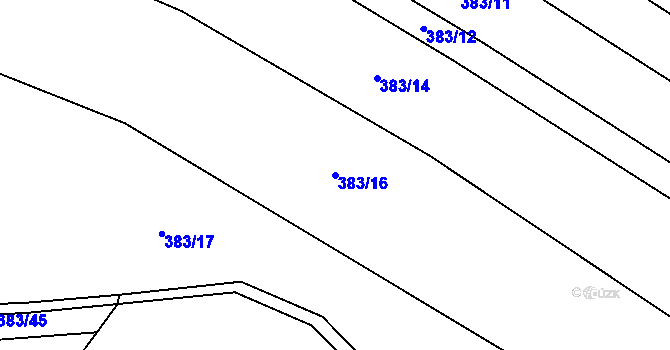 Parcela st. 383/16 v KÚ Ledce u Židlochovic, Katastrální mapa
