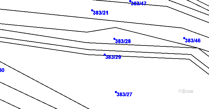 Parcela st. 383/29 v KÚ Ledce u Židlochovic, Katastrální mapa