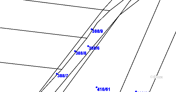Parcela st. 388/6 v KÚ Ledce u Židlochovic, Katastrální mapa
