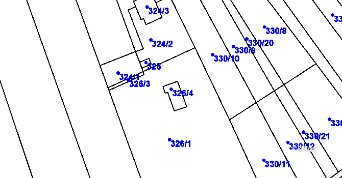 Parcela st. 326/4 v KÚ Ledce u Židlochovic, Katastrální mapa