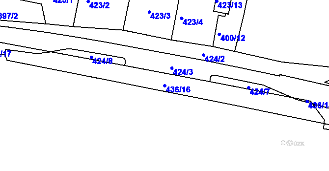Parcela st. 436/16 v KÚ Ledce u Židlochovic, Katastrální mapa
