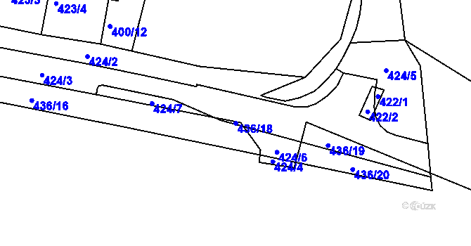 Parcela st. 436/18 v KÚ Ledce u Židlochovic, Katastrální mapa