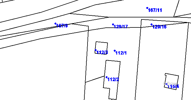 Parcela st. 112/3 v KÚ Ledce u Židlochovic, Katastrální mapa