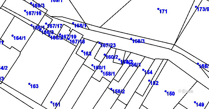 Parcela st. 160/2 v KÚ Ledce u Židlochovic, Katastrální mapa