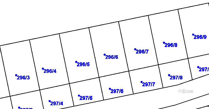 Parcela st. 296/6 v KÚ Ledce u Židlochovic, Katastrální mapa