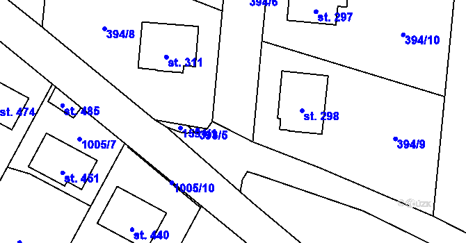 Parcela st. 394/14 v KÚ Ledčice, Katastrální mapa