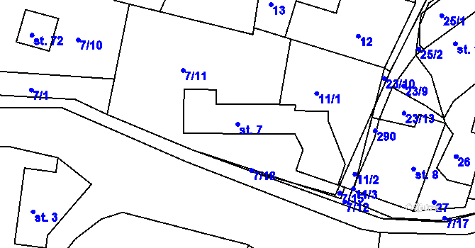 Parcela st. 7 v KÚ Ledec, Katastrální mapa