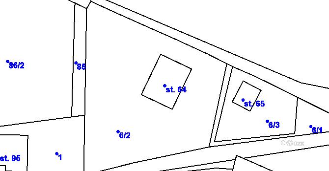 Parcela st. 64 v KÚ Ledec, Katastrální mapa