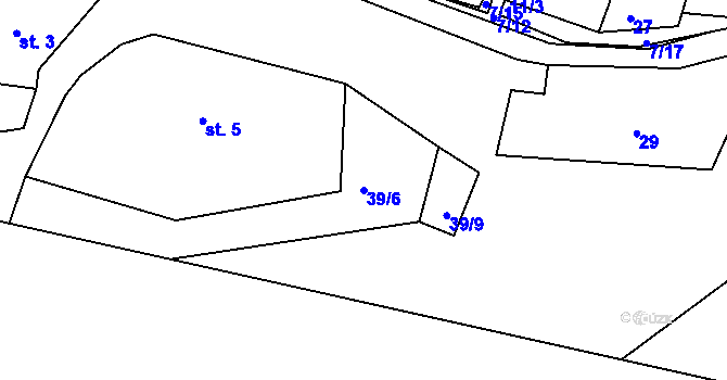 Parcela st. 39/6 v KÚ Ledec, Katastrální mapa
