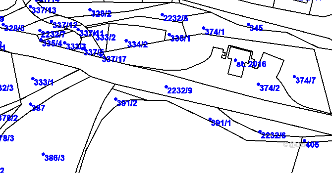 Parcela st. 2232/9 v KÚ Ledeč nad Sázavou, Katastrální mapa