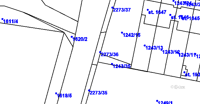 Parcela st. 2273/36 v KÚ Ledeč nad Sázavou, Katastrální mapa
