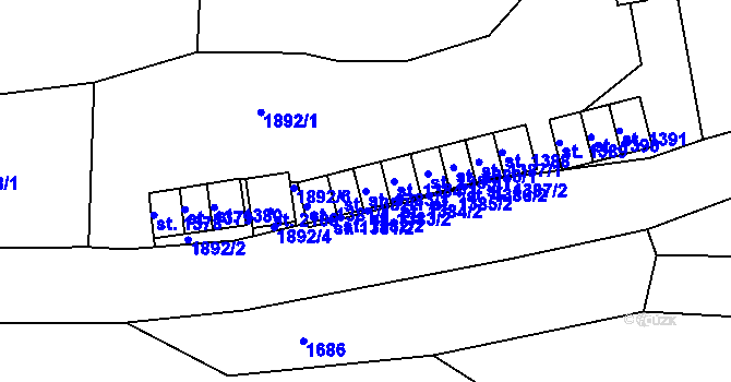 Parcela st. 1383/1 v KÚ Ledeč nad Sázavou, Katastrální mapa