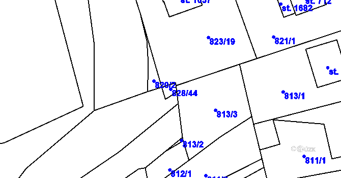 Parcela st. 828/44 v KÚ Ledeč nad Sázavou, Katastrální mapa