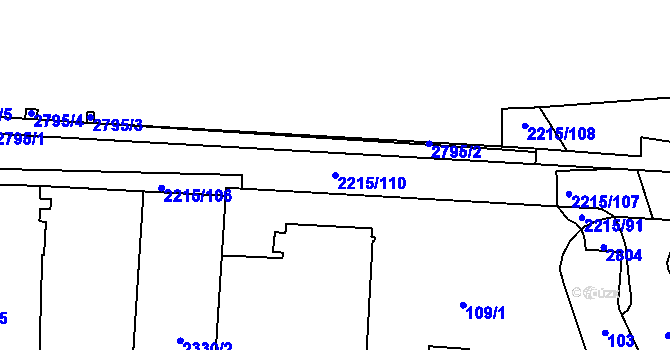 Parcela st. 2215/110 v KÚ Ledeč nad Sázavou, Katastrální mapa
