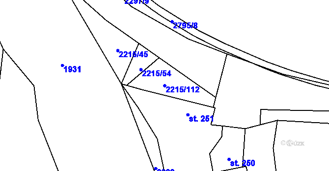 Parcela st. 2215/112 v KÚ Ledeč nad Sázavou, Katastrální mapa