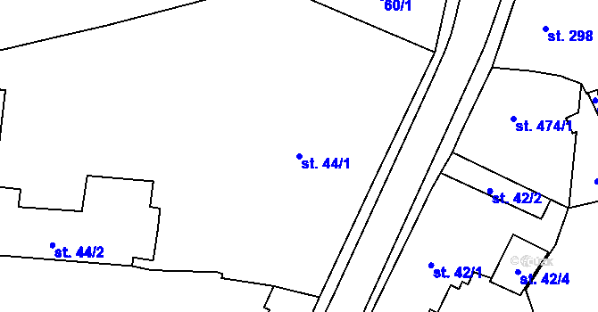 Parcela st. 44/1 v KÚ Ledeč nad Sázavou, Katastrální mapa