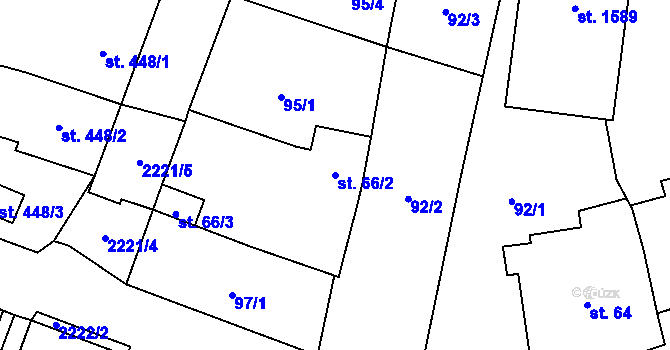 Parcela st. 66/2 v KÚ Ledeč nad Sázavou, Katastrální mapa