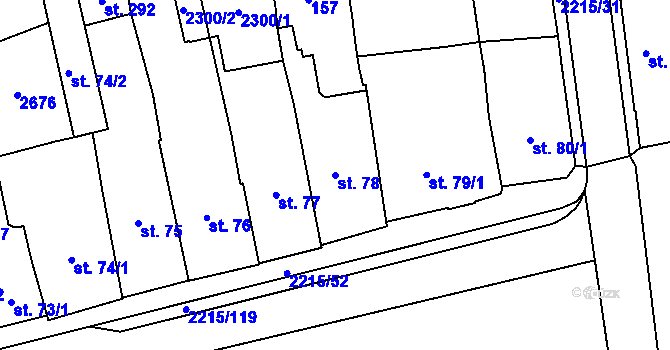 Parcela st. 78 v KÚ Ledeč nad Sázavou, Katastrální mapa