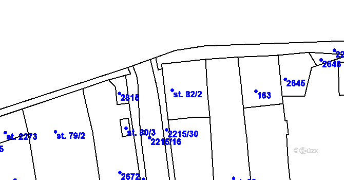 Parcela st. 82/2 v KÚ Ledeč nad Sázavou, Katastrální mapa